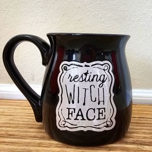 Resting witch face ceramic Halloween mug